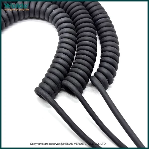 5コア0.12mm PURスパイラルコイルケーブル